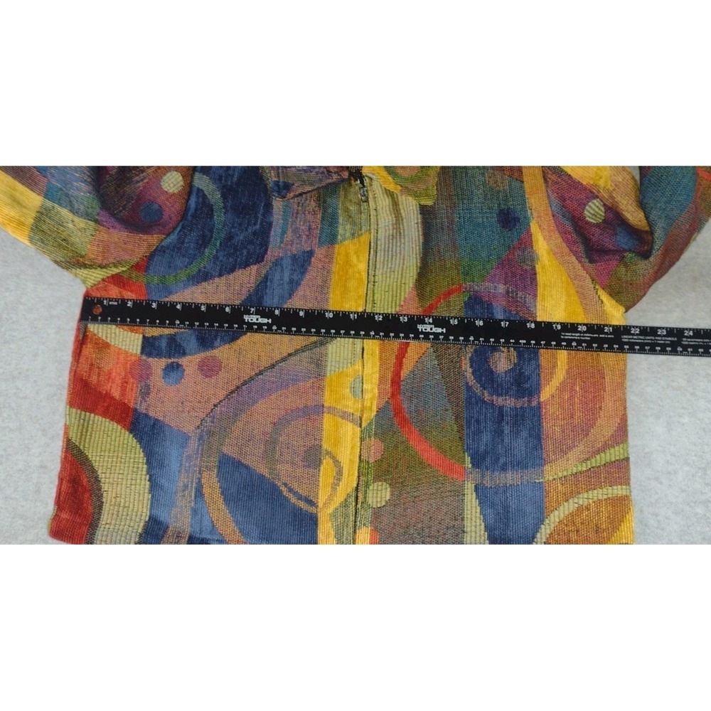 Heirloom Laguna Beach Co. Knitted Multi Color Mosaic Tapestry Jacket Women's LG - Picture 5 of 7
